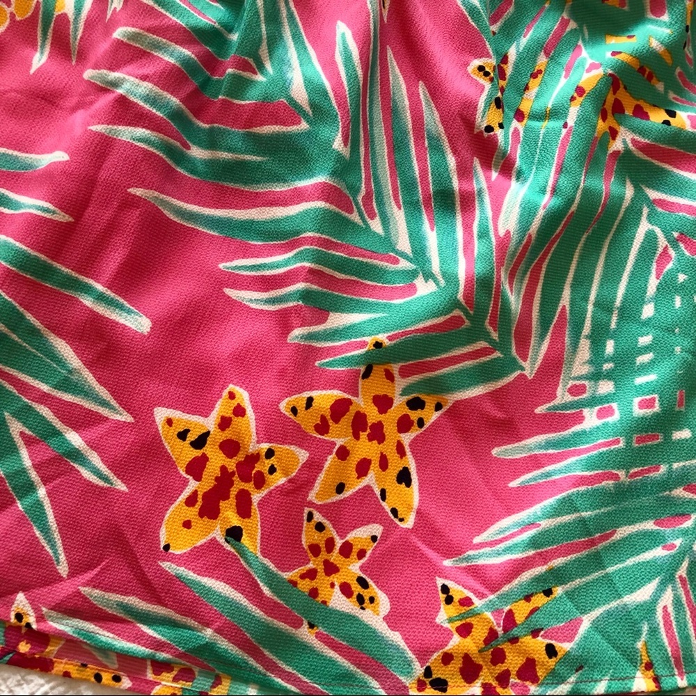 NWOT Lilly Pulitzer Pink & Green Tropical Skirt Size XL - Picture 2 of 6